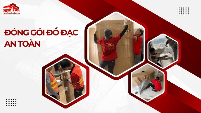 Nhân viên Chuyển Nhà Miền Nam đóng gói đồ đạc cẩn thận, an toàn