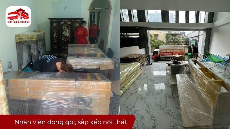 Nhân viên đóng gói, sắp xếp nội thất