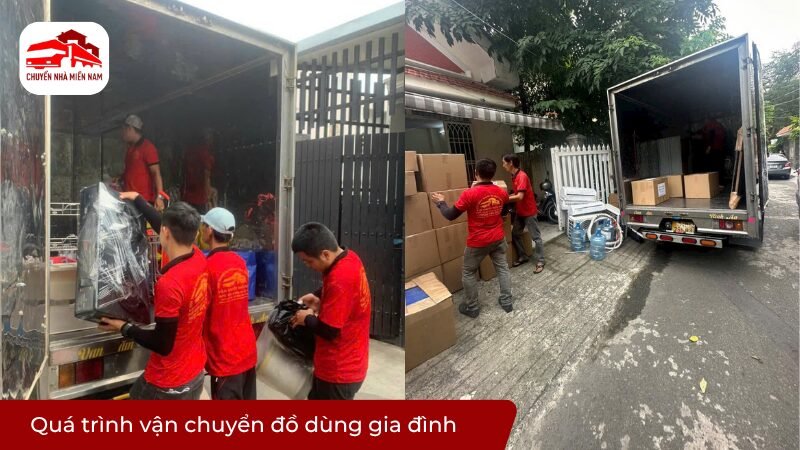 Quá trình vận chuyển đồ dùng gia đình