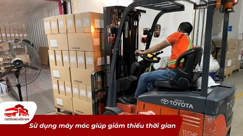 Sử dụng máy móc giúp giảm thiểu thời gian