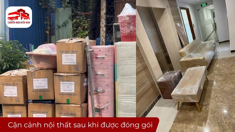 Cận cảnh nội thất sau khi được đóng gói