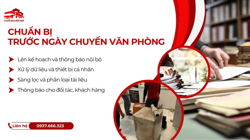 Chuẩn bị trước ngày chuyển văn phòng tại phường Hòa Lợi