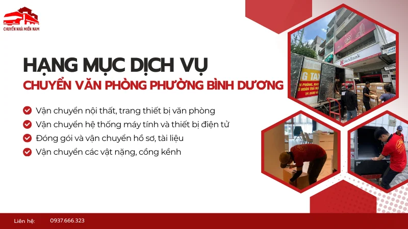 Hạng mục dịch vụ chuyển văn phòng tại phường Bình Dương
