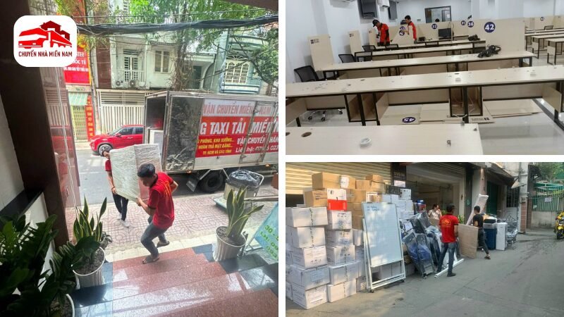 Hình ảnh thực tế chuyển văn phòng tại phường Bình Thới