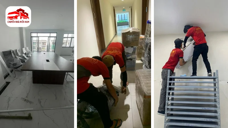 Hình ảnh thực tế chuyển văn phòng tại phường Tam Long