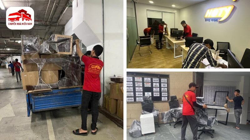 Hình ảnh thực tế chuyển văn phòng tại phường Bình Quới