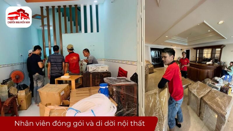 Nhân viên đóng gói và di dời nội thất