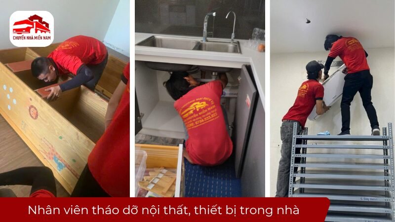 Nhân viên tháo dỡ nội thất, thiết bị trong nhà