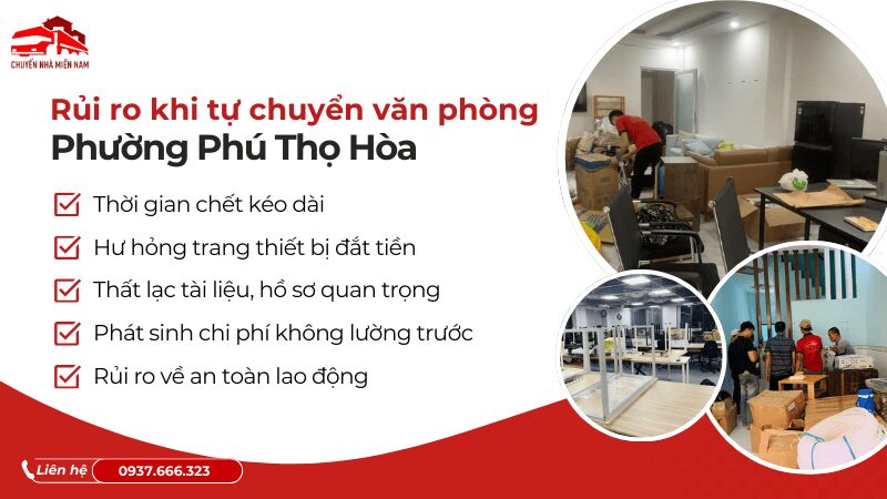 Rủi ro khi tự chuyển văn phòng phường Phú Thọ Hòa