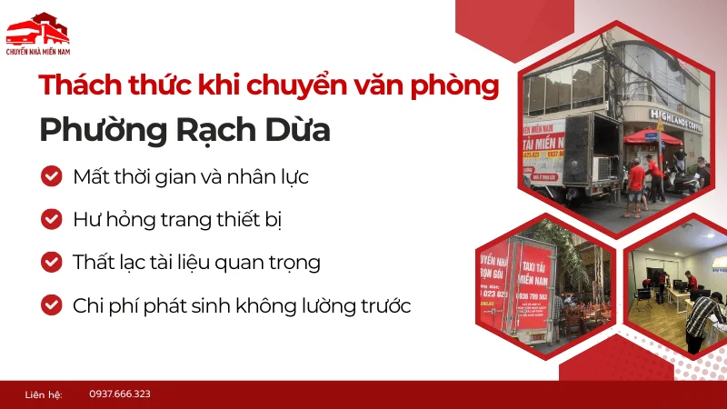 Thách thức khi chuyển văn phòng tại phường Rạch Dừa