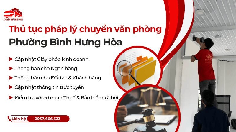 Thủ tục pháp lý khi chuyển văn phòng tại phường Bình Hưng Hòa