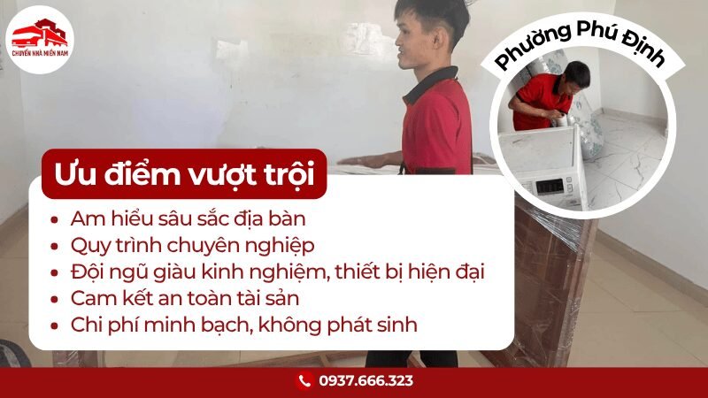 Ưu điểm chuyển văn phòng tại phường Phú Định Chuyển Nhà Miền Nam