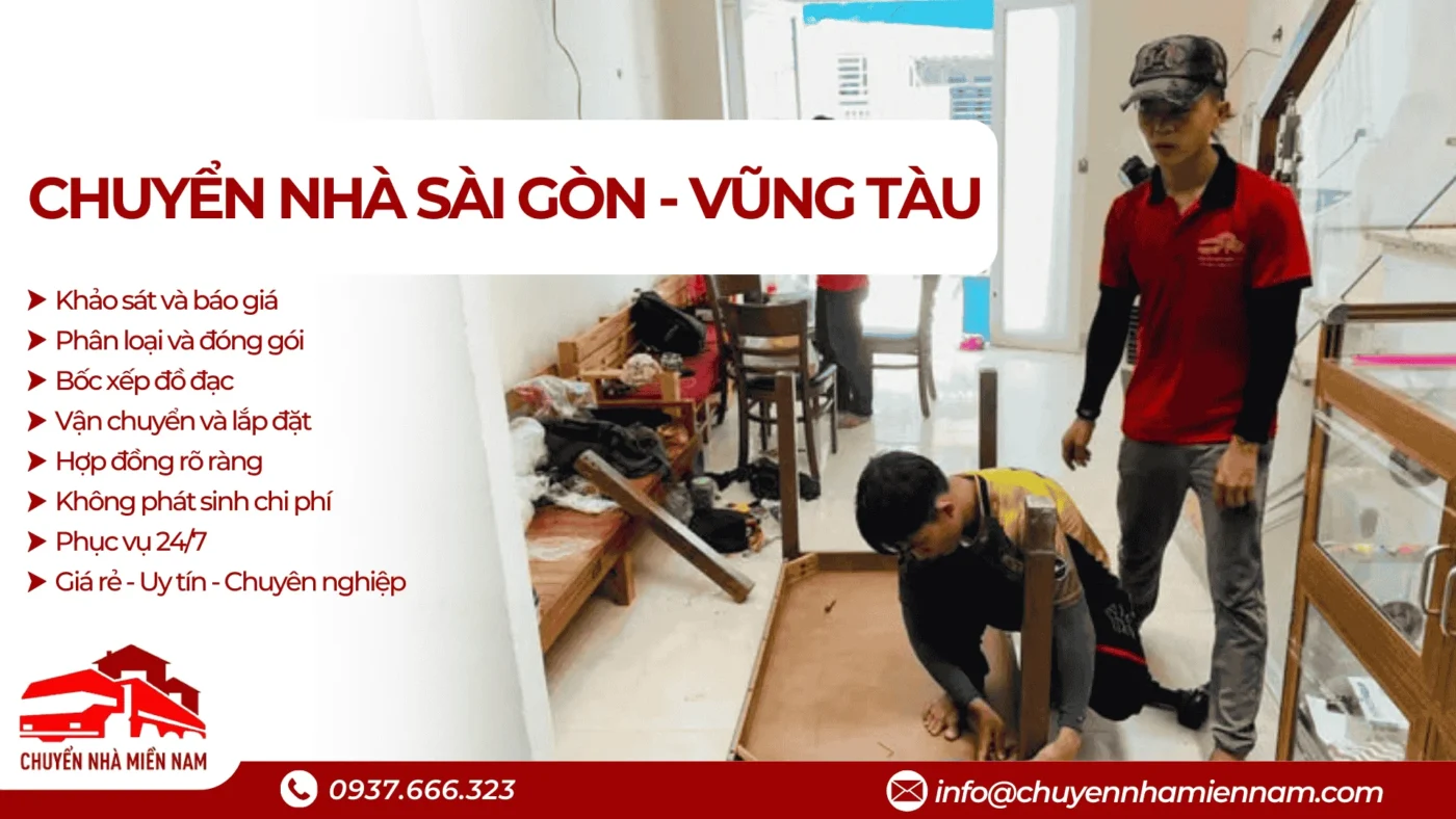 Dịch vụ chuyển nhà Sài Gòn Vũng Tàu của Chuyển Nhà Miền Nam