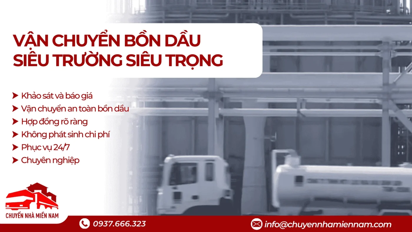 Dịch vụ vận chuyển bồn dầu siêu trường siêu trọng chuyên nghiệp