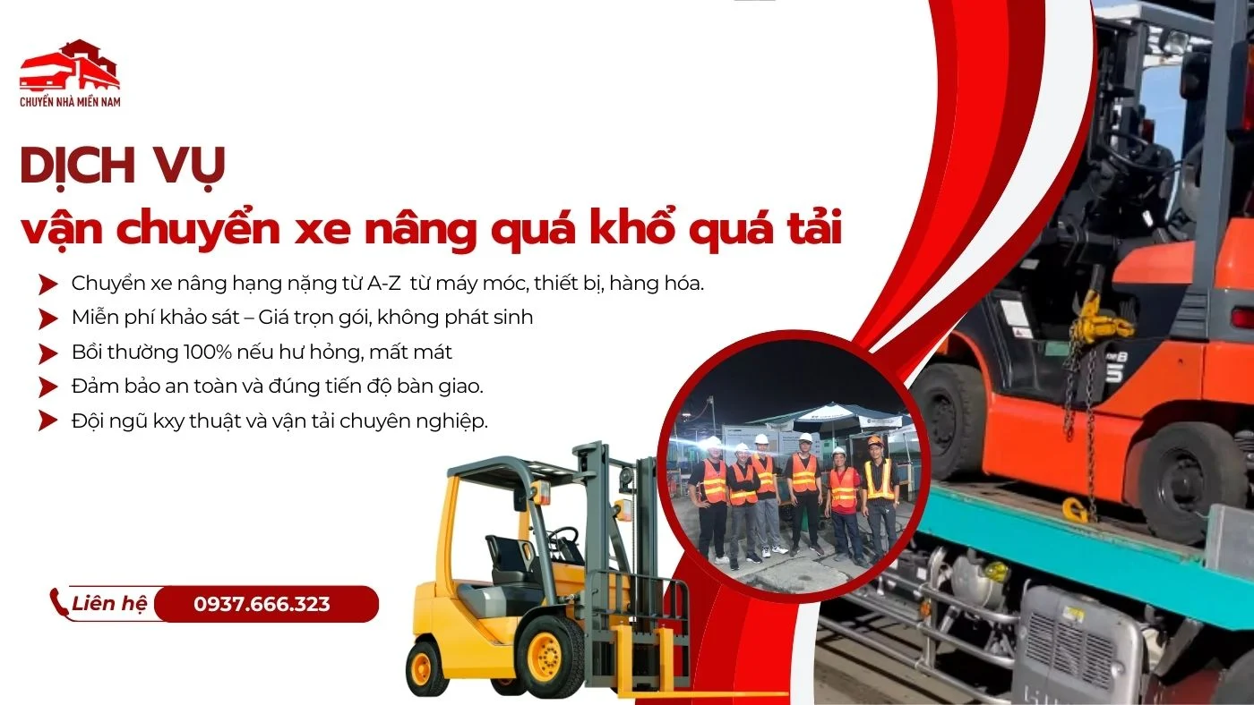 vận chuyển xe nâng quá khổ quá tải