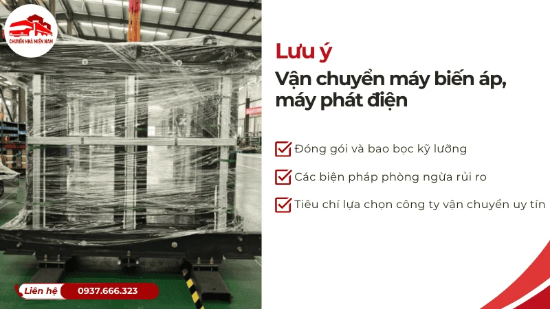 Lưu ý khi vận chuyển máy phát điện, máy biến áp hiệu quả