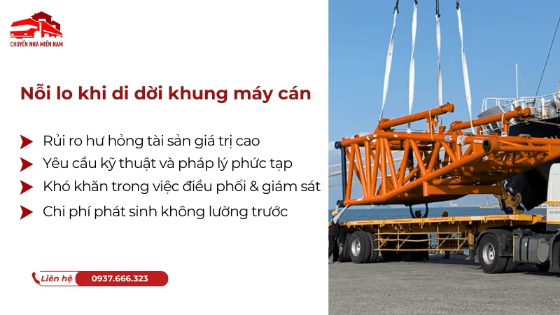 Nỗi lo khi di dời khung máy cán