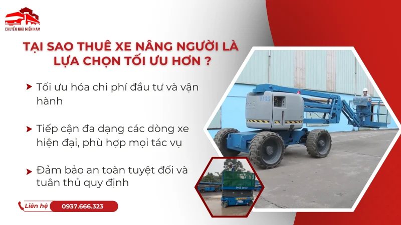 Tại sao thuê xe nâng người là lựa chọn tối ưu hơn tại KCN Sông Mây