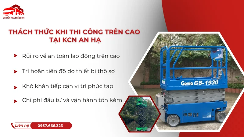 Thách thứ khi thi công trên cao tại KCN An Hạ