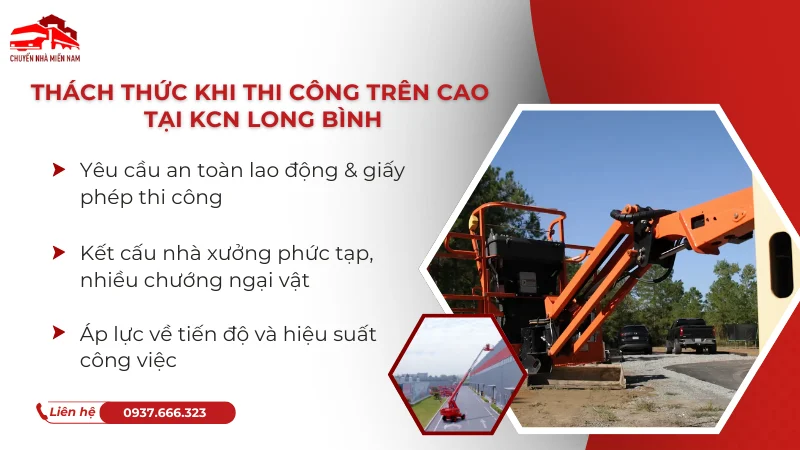 Thách thức khi thi công trên cao tại KCN Long Bình