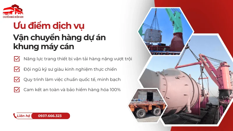 Ưu điểm dịch vụ chuyển hàng dự án khung máy cán
