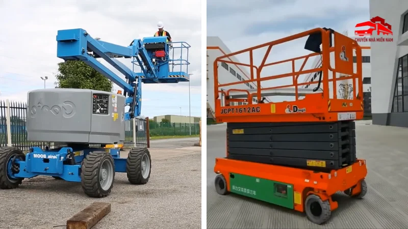 Hình ảnh thực tế thuê xe nâng người tại KCN Rạch Bắp