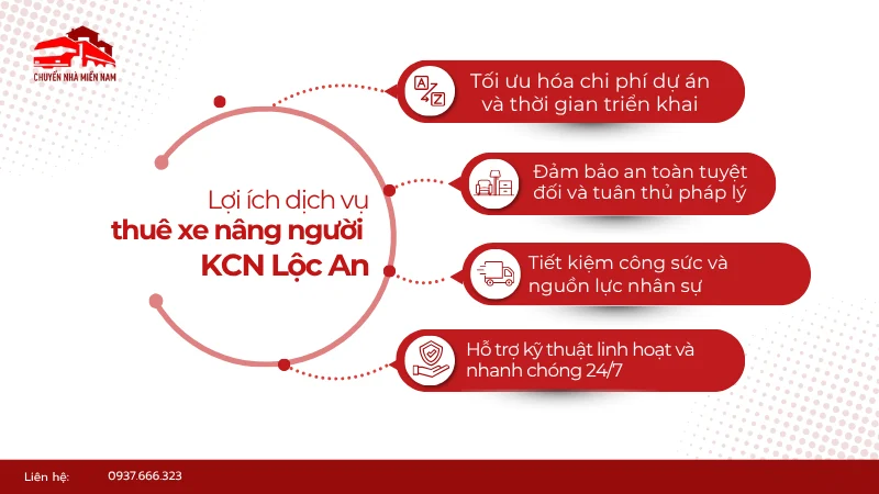 Lợi ích thuê xe nâng người tại KCN Lộc An