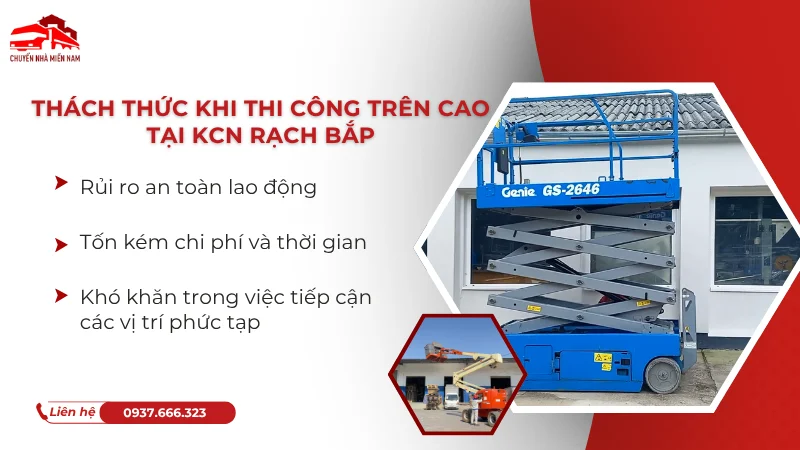 Thách thức khi thi công trên cao tại KCN Rạch Bắp