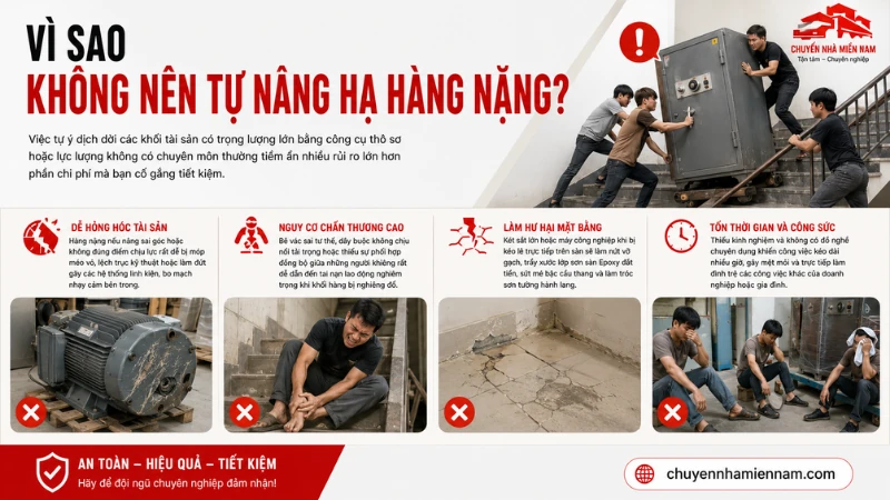 Dịch vụ nâng hạ hàng hóa an toàn, chuyên nghiệp 5 Vì sao không nên tự nâng hạ hàng hoá