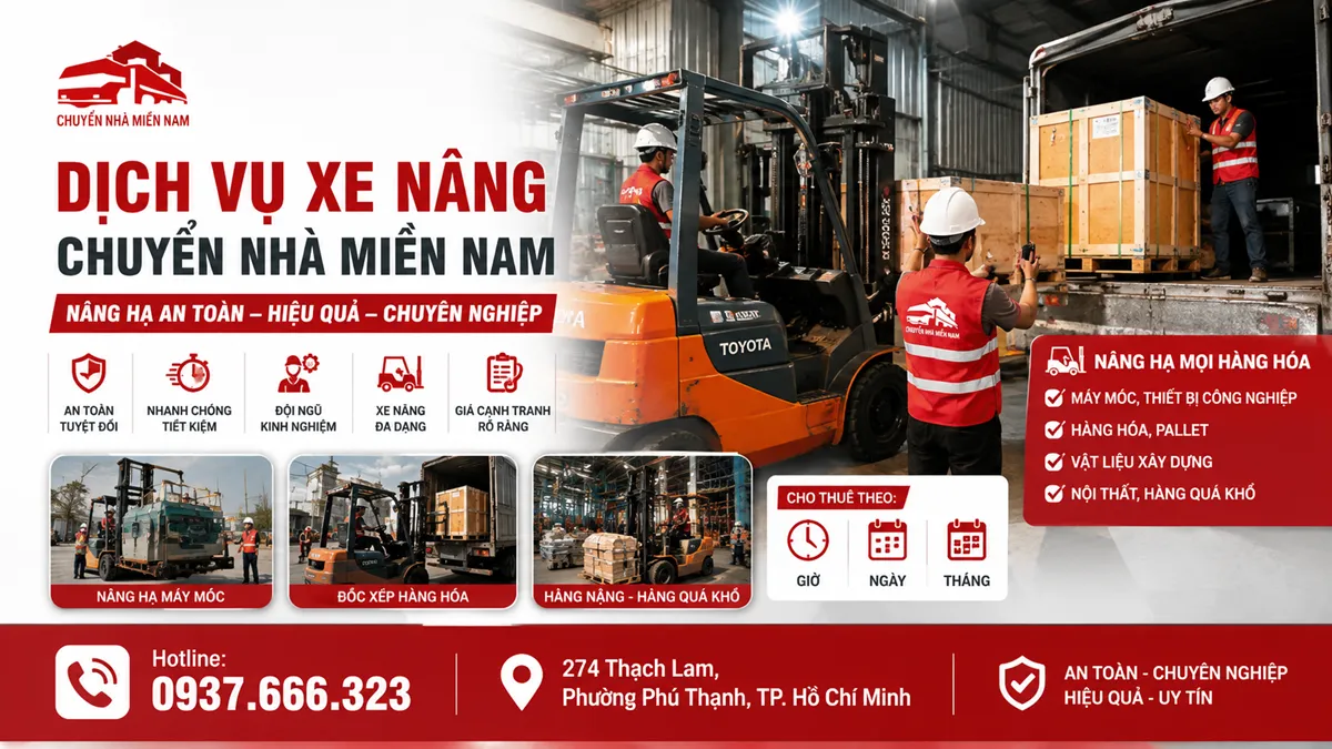 dịch vụ xe nâng Chuyển Nhà Miền Nam
