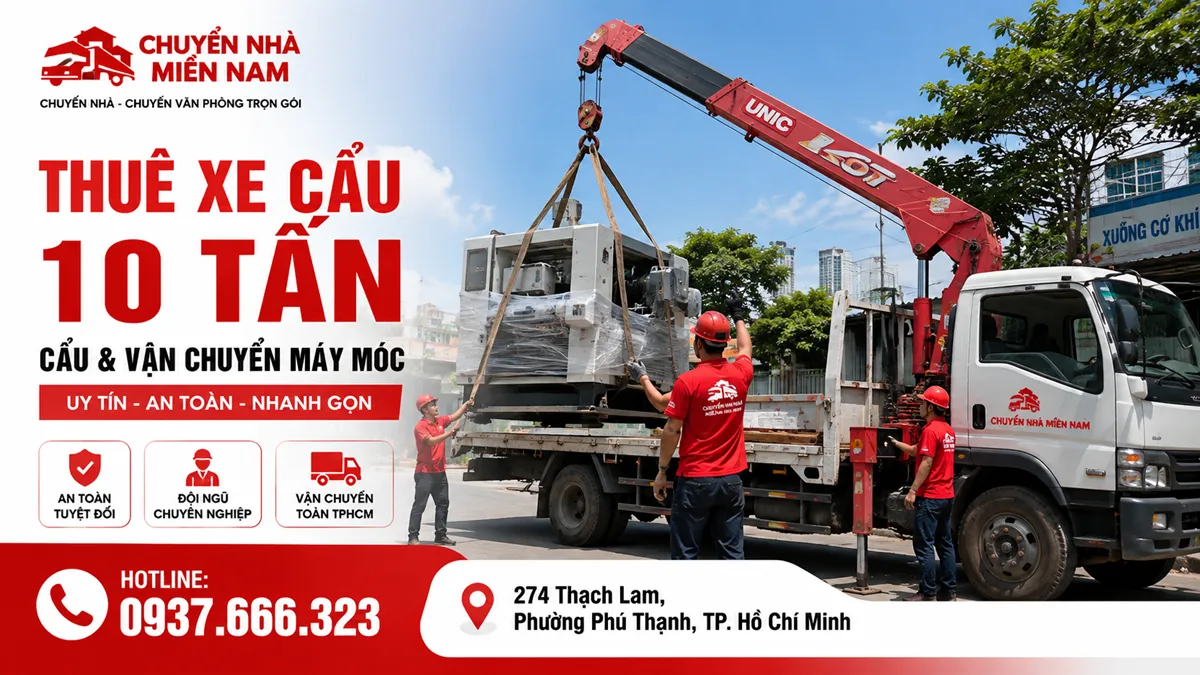 Thuê Xe Cẩu 10 Tấn TPHCM - Cẩu & Vận Chuyển Máy Móc 1 Thuê xe cẩu 10 tấn cẩu và vận chuyển máy móc tại TPHCM