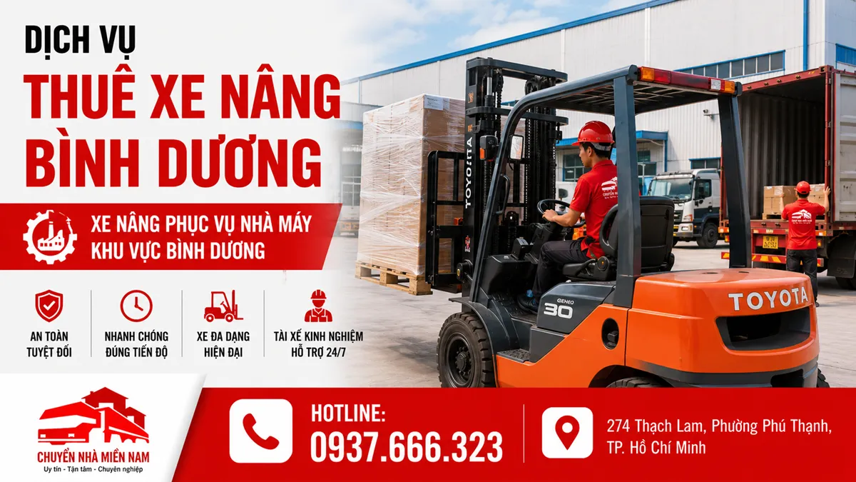 Cho Thuê Xe Nâng Bình Dương Uy Tín, Điều Xe Linh Hoạt 1 Dịch vụ thuê xe nâng tại Bình Dương